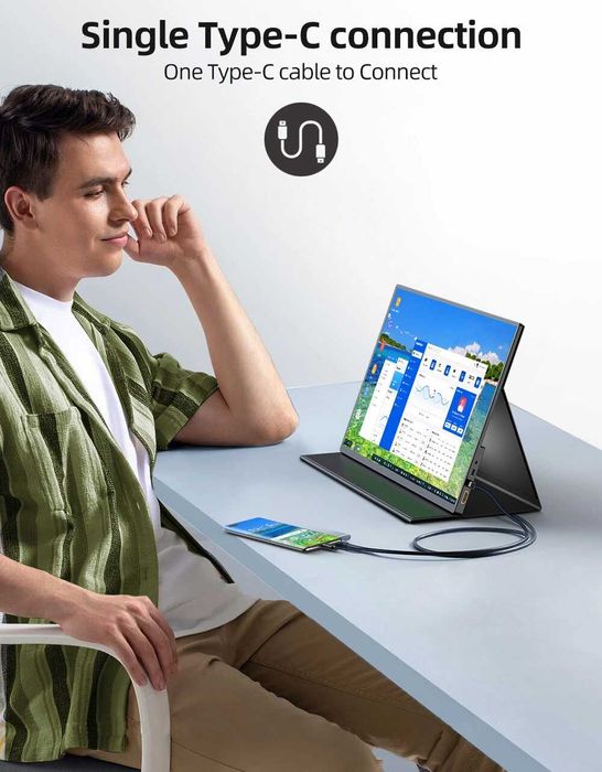 Monitor portabil UPERFECT 16" 2K 500 NITS USB-C / HDMI + HUSA