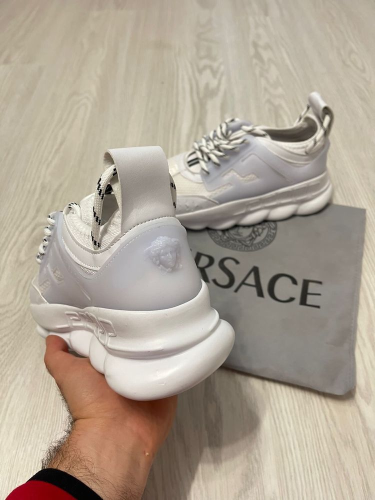 Adidasi Versace Chain Reaction full white