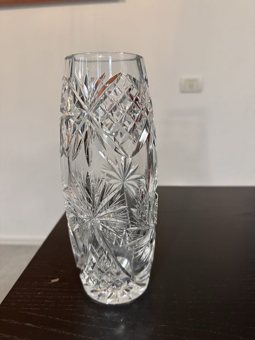 Vand vaza mare de cristal vechi (flori, decr, arta, vintage)
