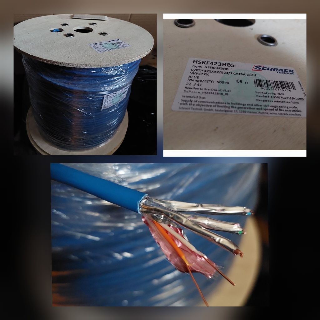 Cablu U/FTP Cat.6a, 4x2xAWG23/1, 500Mhz, LS0H, Dca, albastru