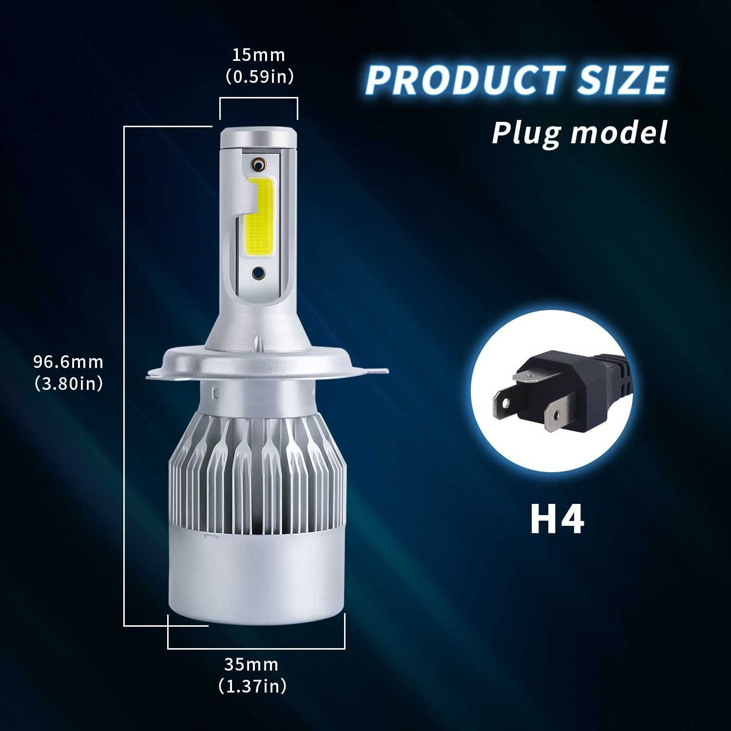 LED крушки за фар H4-36W 6000к 2 бр.12/24V