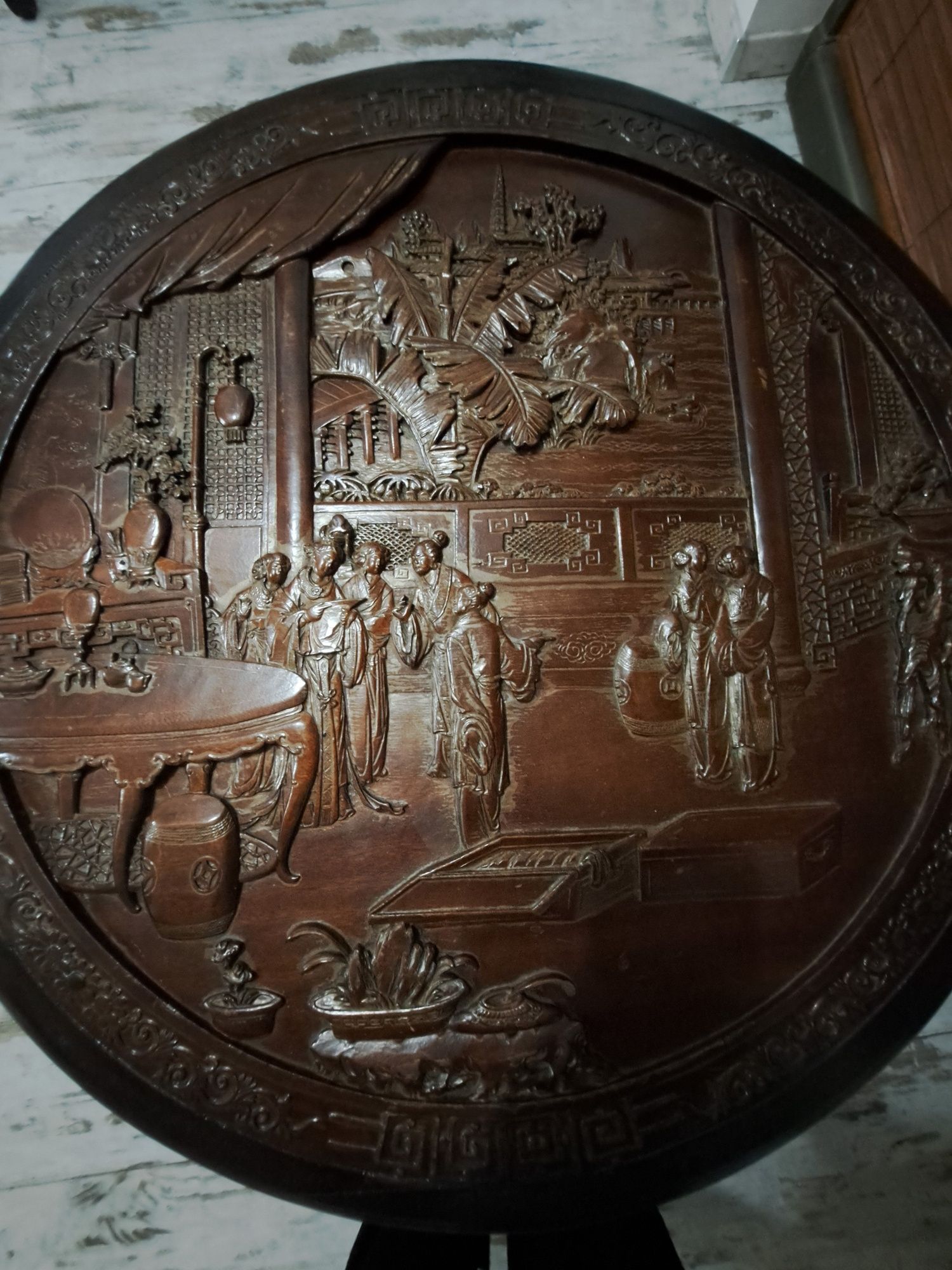 Уникална старинна китайска маса с четири стола