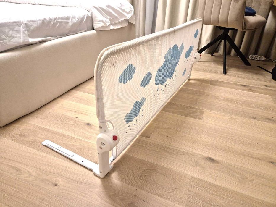 Vand bariera de protectie pat copii, Guimo, 120x48 cm, husa lavabila