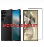 Set Samsung S25 / Plus /25 Ultra - Folie de Sticla + Husa Model Carbon