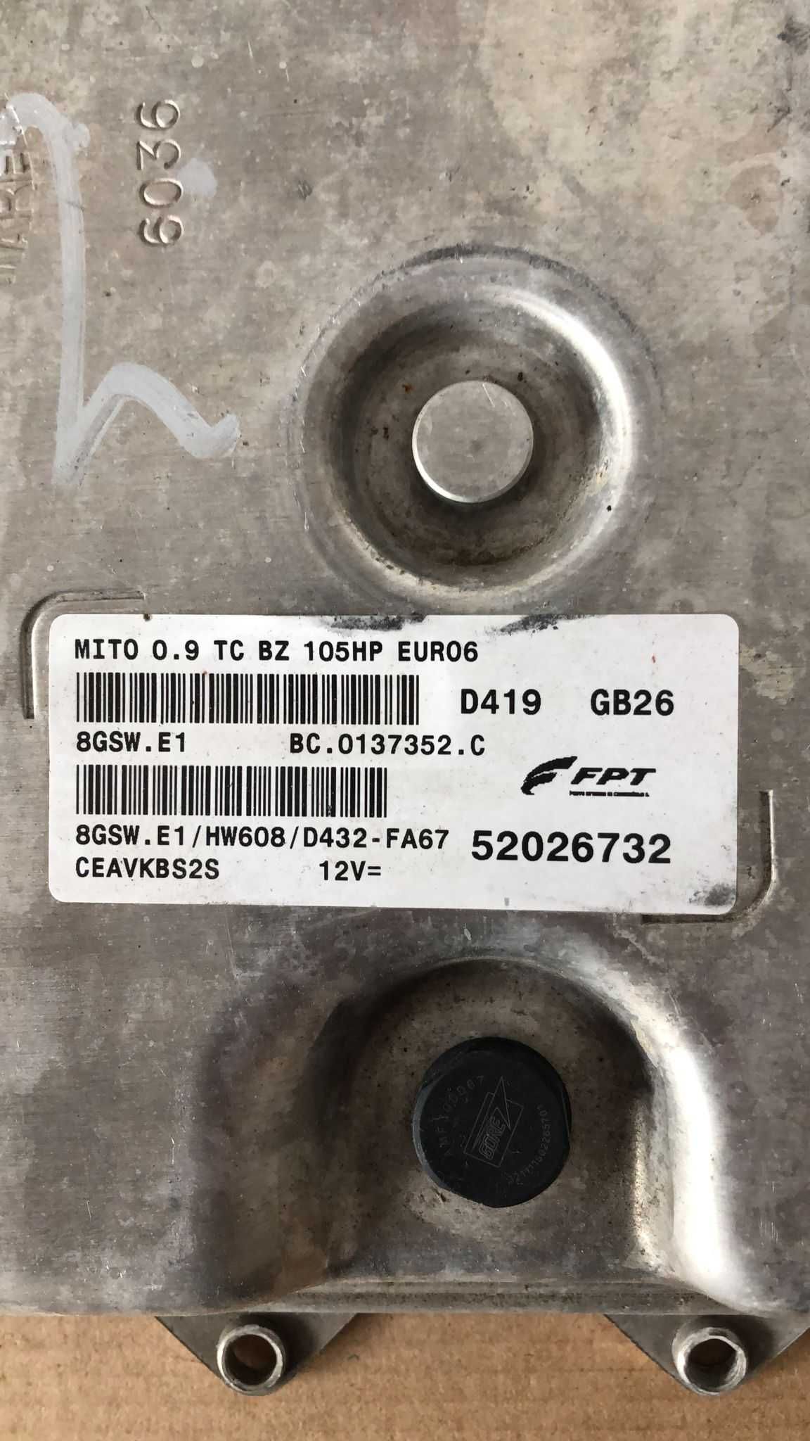 ECU Calculator motor Alfa Romeo Mito 0.9 TwinAir, cod 52026732