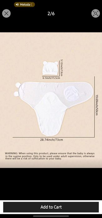 Sistem de infasat, swaddle, sac  de dormit bebe