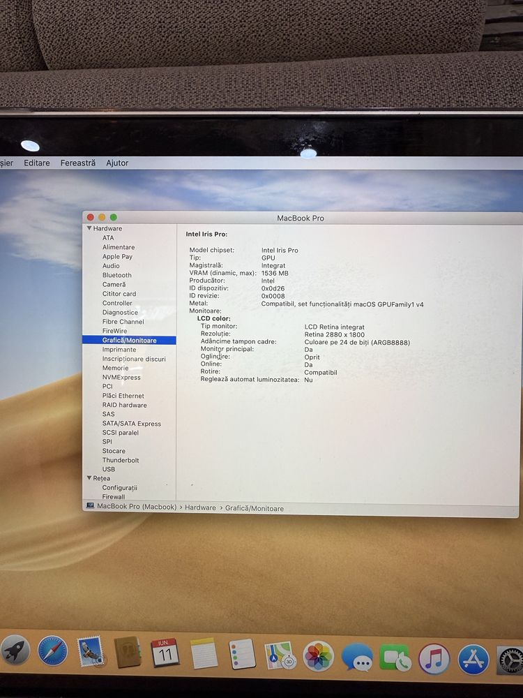Macbook Pro Retina15 i7 16gb 256gb