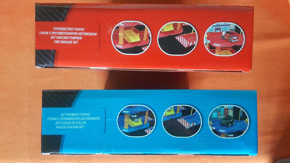 Vând jucării, set stație de poliție și set parcare pompieri