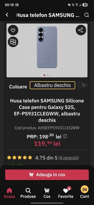 Husă Samsung S25 blue originală