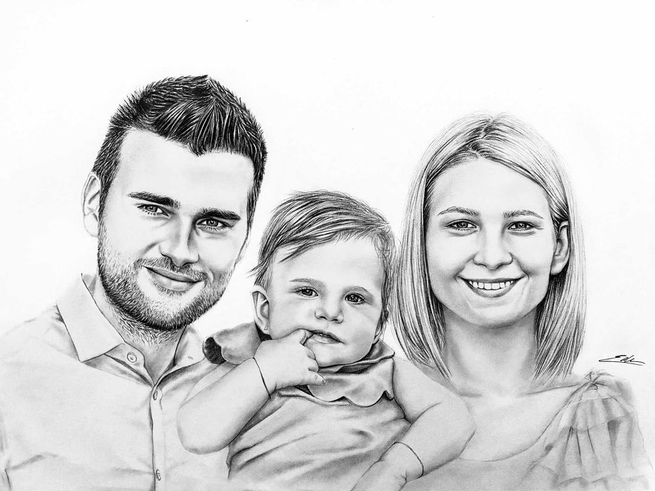 Portret realist in creion / portret la comanda / desen personalizat