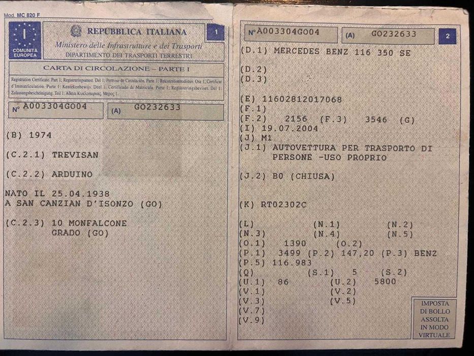 Mercedes Benz 116 350 SE - 1974 - V8 Clasic 3.5L - Cutie automata
