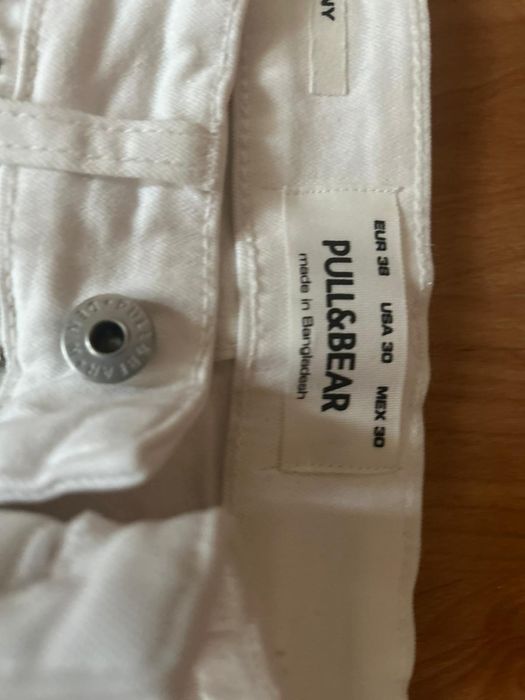 Blugi albi skinny Pull & Bear