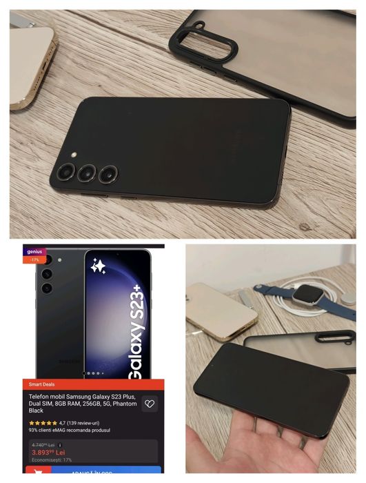 Samsung Galaxy S23 Plus 5G (Phantom Black) 256GB Deosebit Ofertă Preț
