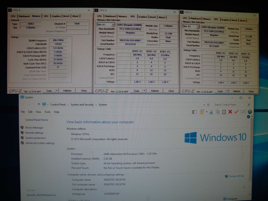 kit memorie ram dual channel DDR2 Kingston KVR 667 Mhz 2GB ( 2x 1GB )