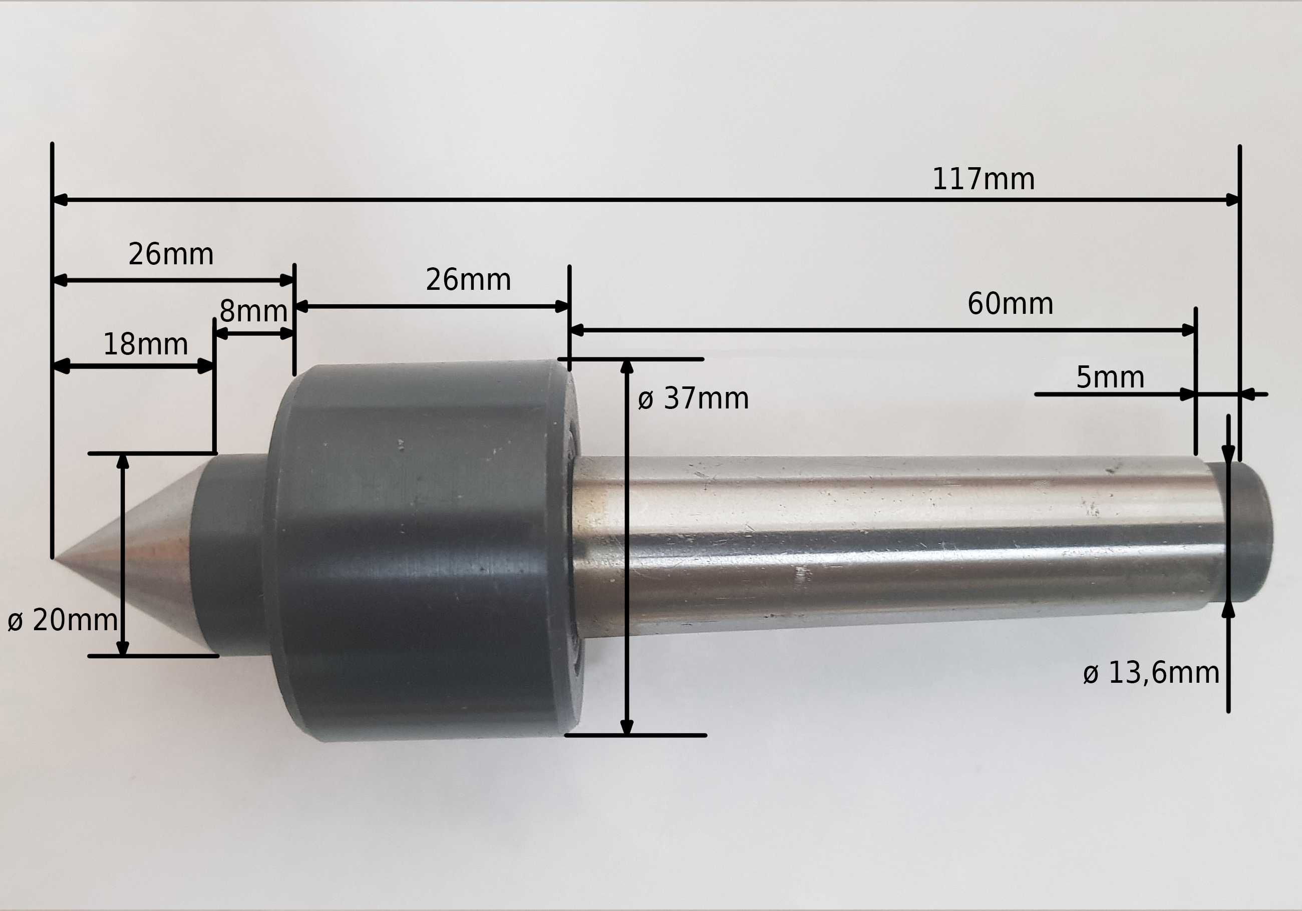 Varf de centrare cu cap rotativ pe con morse 2 nefolosit