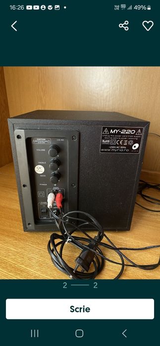 Vand boxe cu amplificator model Miria 4500p-MY-220 30w,souround,spiker