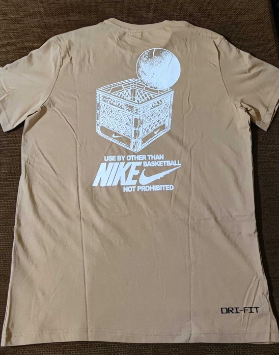 Nike Тениска Памучна XXL бежова с гръб