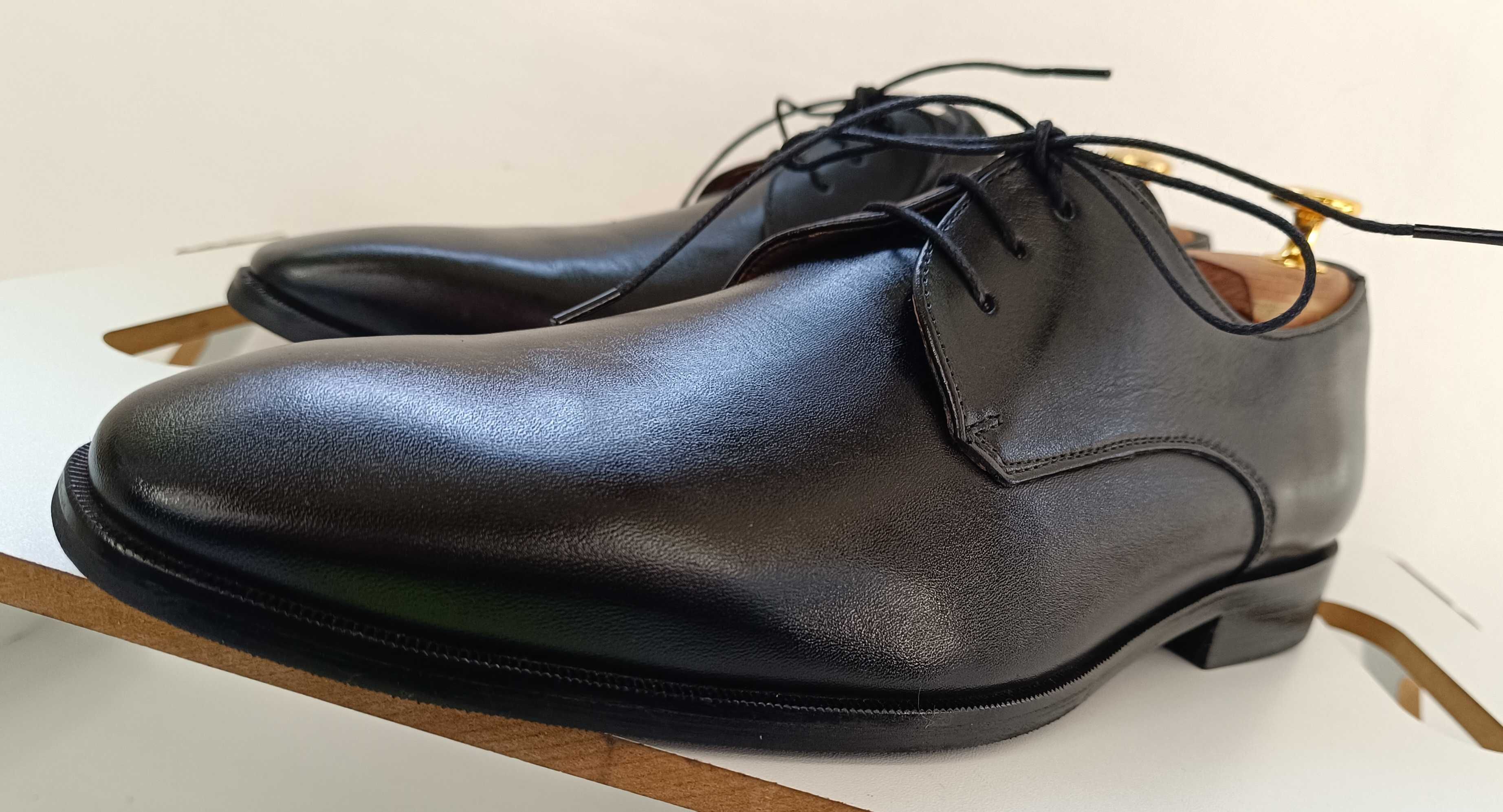 Pantofi derby 44 plain toe Gordon & Bros piele naturala moale
