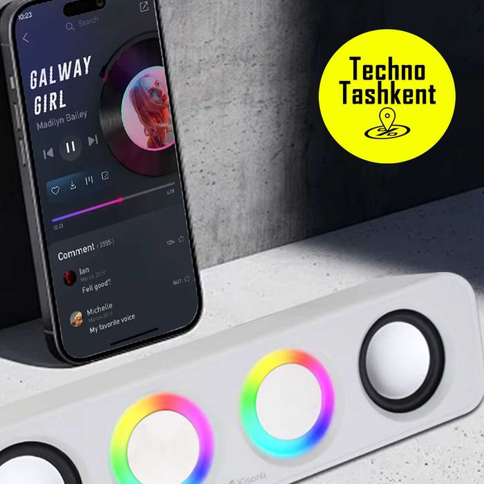 Компьютерные колонки Kisonli i-680BT, Bluetooth, AUX,2x3W, саундбар