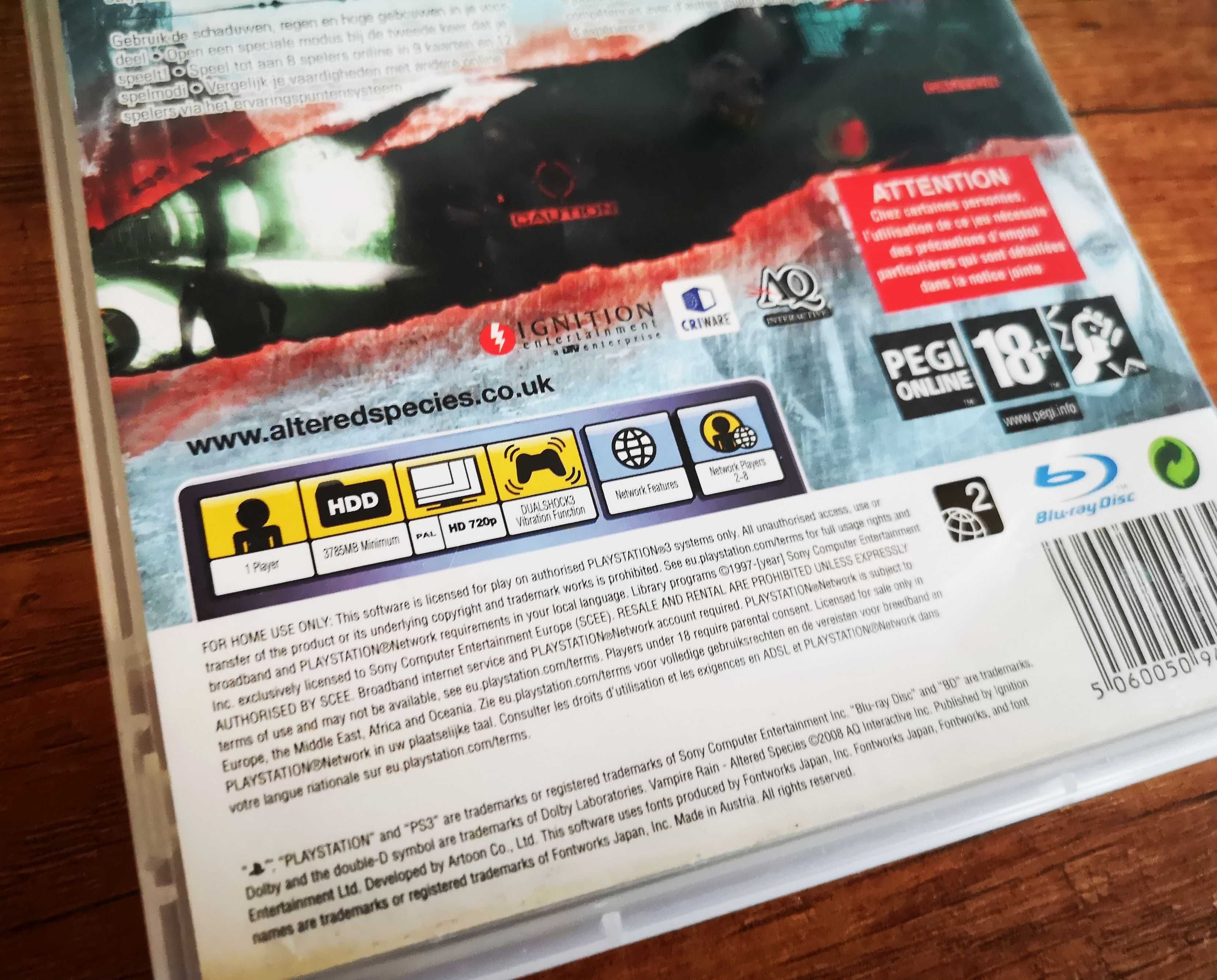 PS3 Vampire Rain: Altered Species Sony PlayStation 3