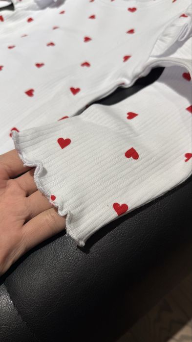 Десткая пижама с сердечками для девочек 100% хлопок