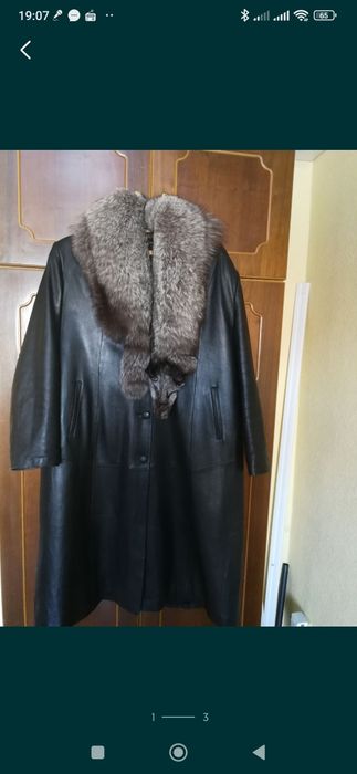 Продам кожаное пальто 58 размера