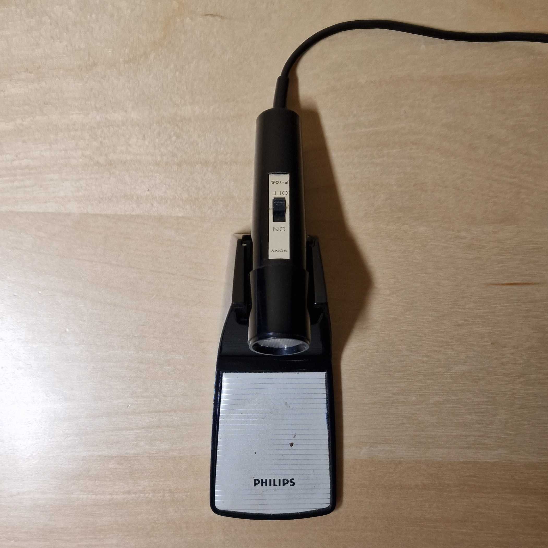 Microfon Vintage Sony F-10S audio profesional cu baza Philips