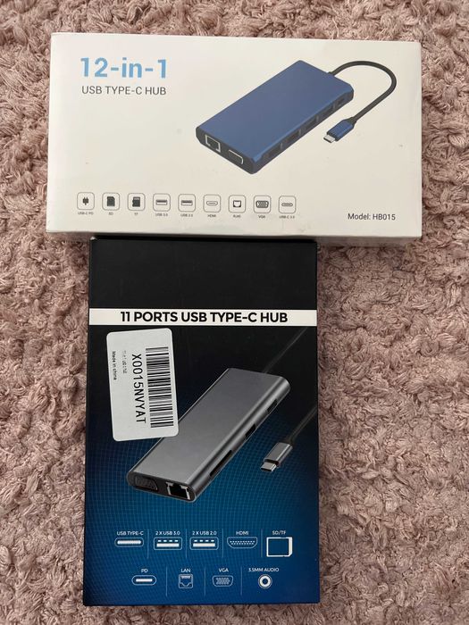 USB-C Hub Docking Station 11 ports/12 in 1 NOU SIGILAT