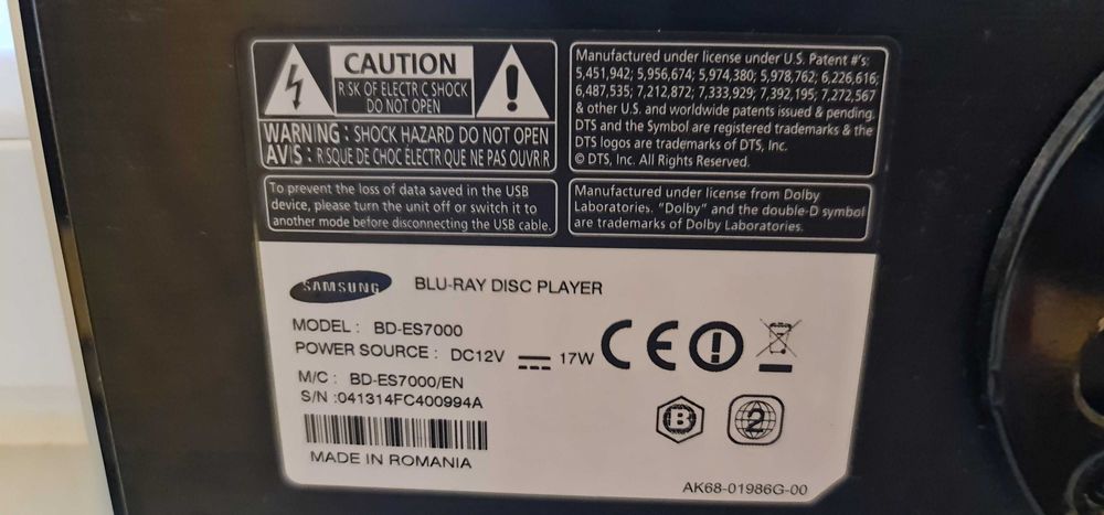 Vand Blu-Ray Samsung BD-ES7000