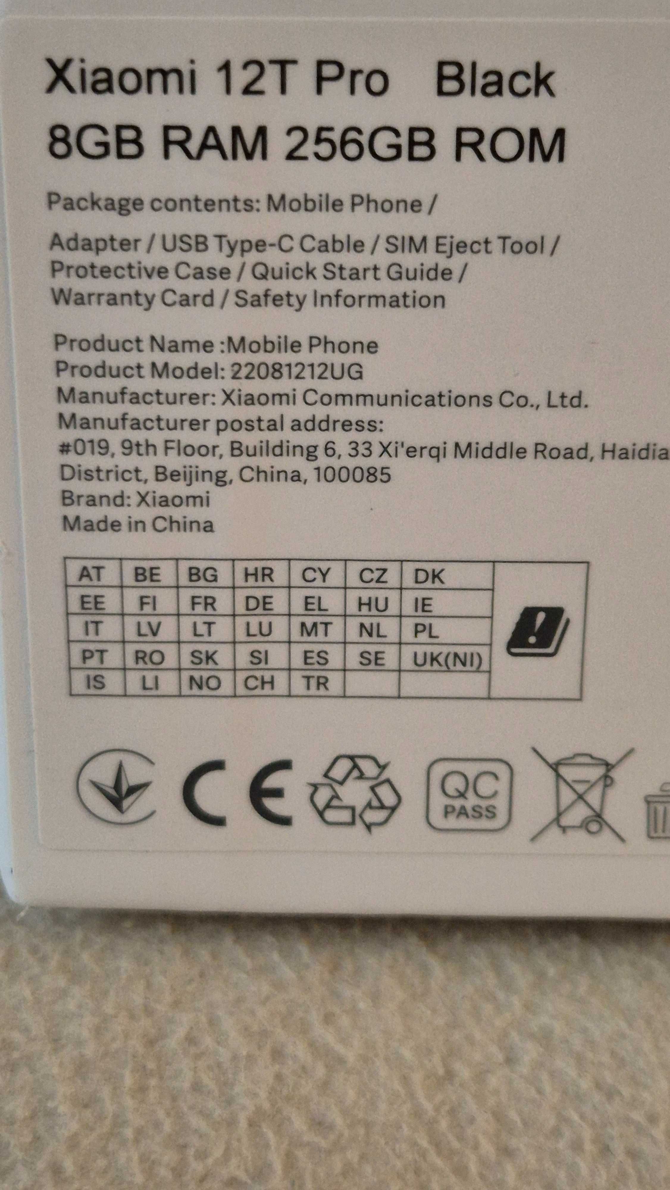 Xiaomi 12T PRO 8/256 5g