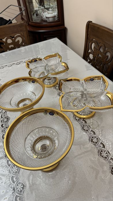 Фрутовница, ваза, менажница, конфетница SONNE Crystal, хрусталь, 6 шт.