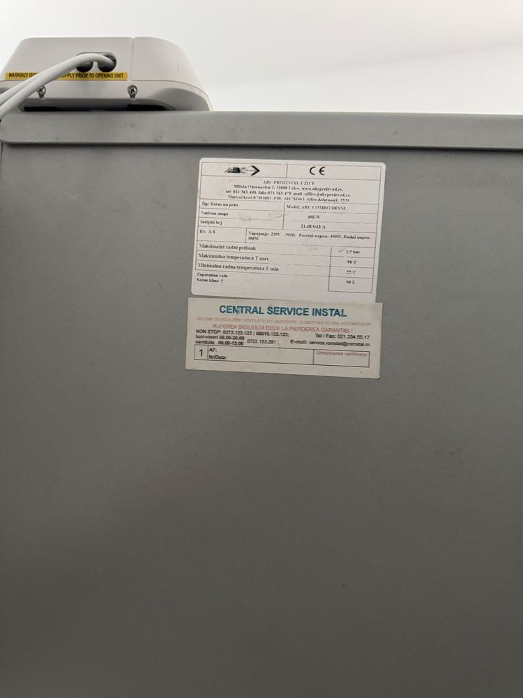 Centrala (cazan) ptr incalzire peleti si lemne, ABC, otel, 40kw