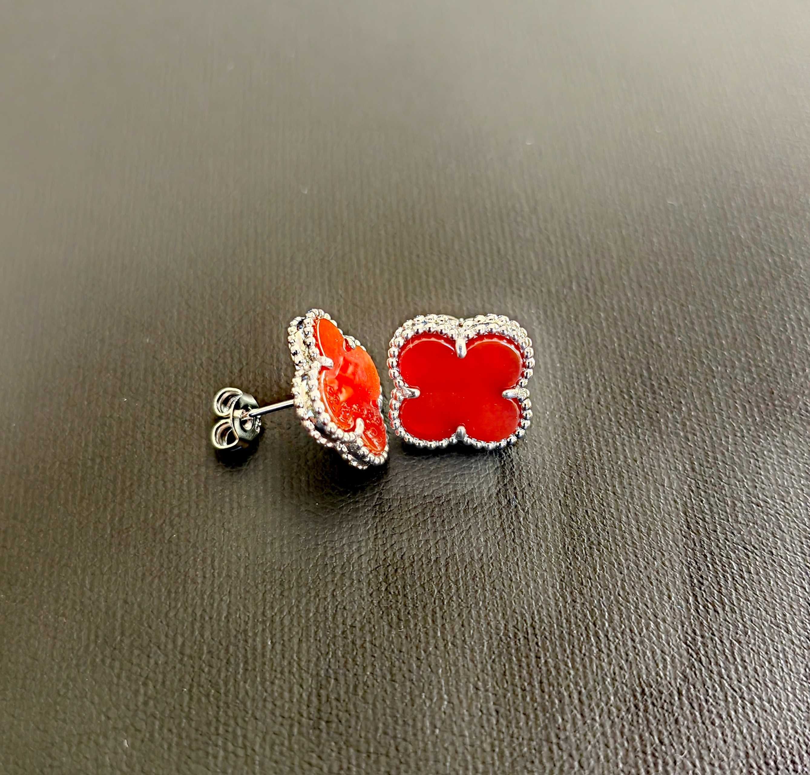 Сребърни обеци с черен оникс - Van Cleef & Arpels VCA Vintage Alhambra