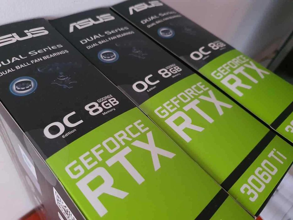 Placi video 3 bucati Asus GeForce RTX 3060 Ti 8GB GDDR6X OC Sigilate