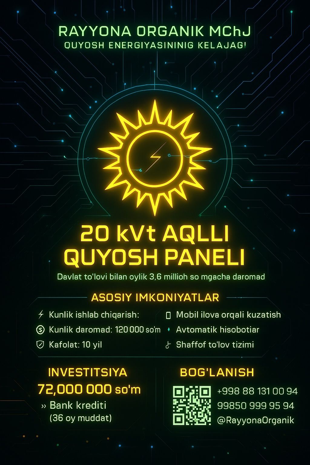 Quyosh Panellari o'rnatish