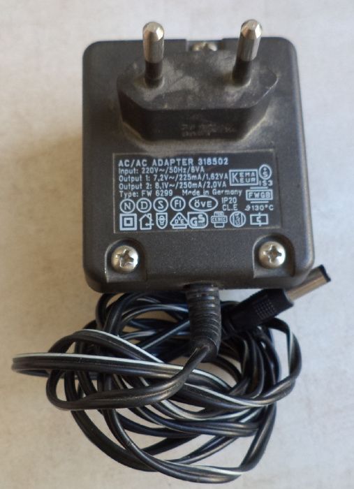KEMA KEUR AC/AC adapter (трансформатор) 220V - 7,2V~ / 8,1V~