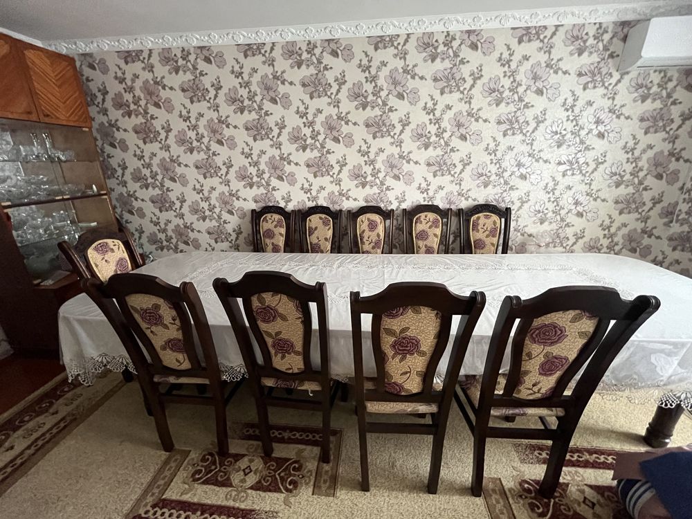 Стол со стульями 10шт стулья