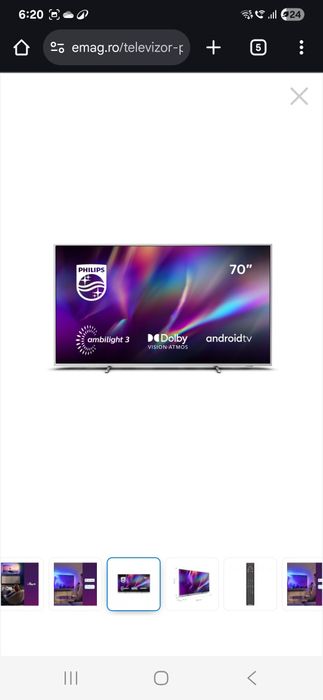 Televizor LED 174cm Philips 70PUS8545 Ambilight