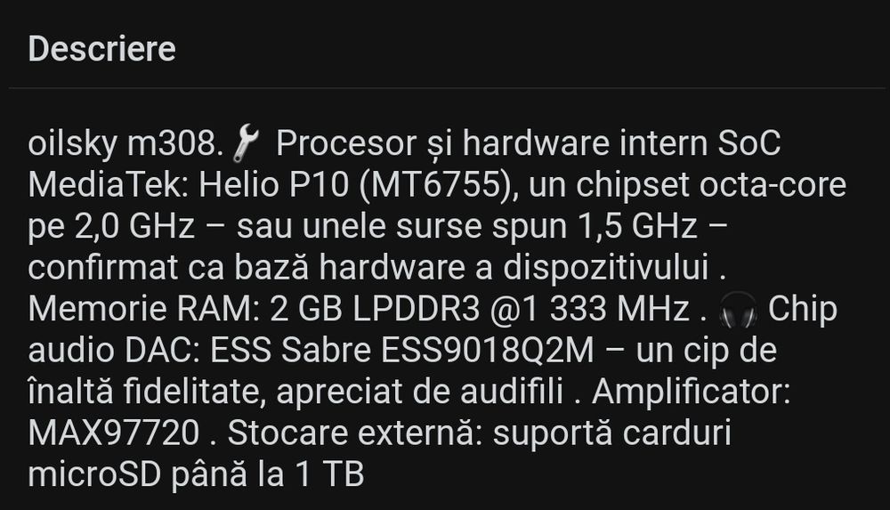 Mp4 player cu dac ess sabre+amplificator intern+căști mondrop chu 2