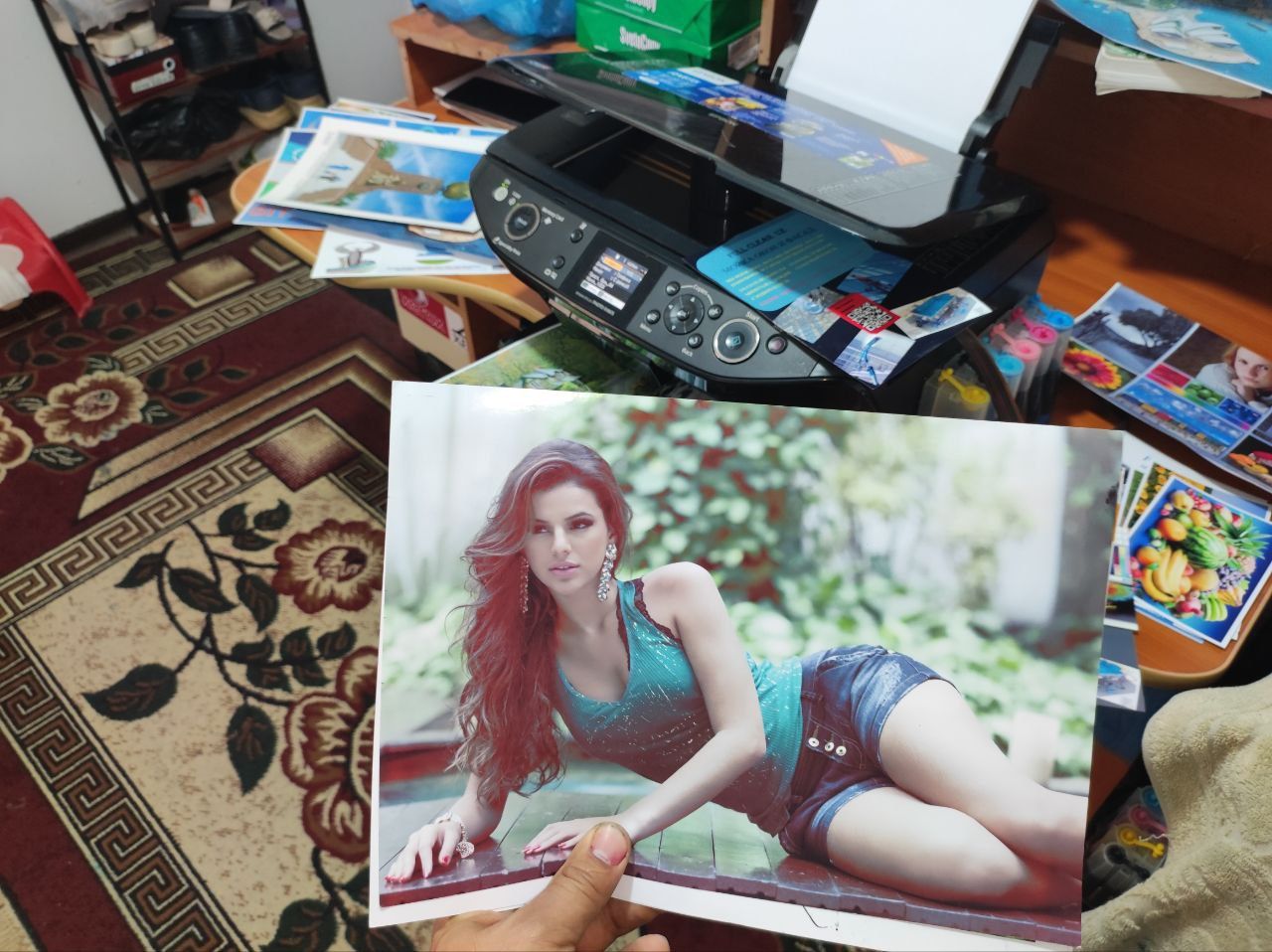 6 ta rangli Epson 615 dyuzi 100% kopiya skanerli 1200 chiqargan idilni