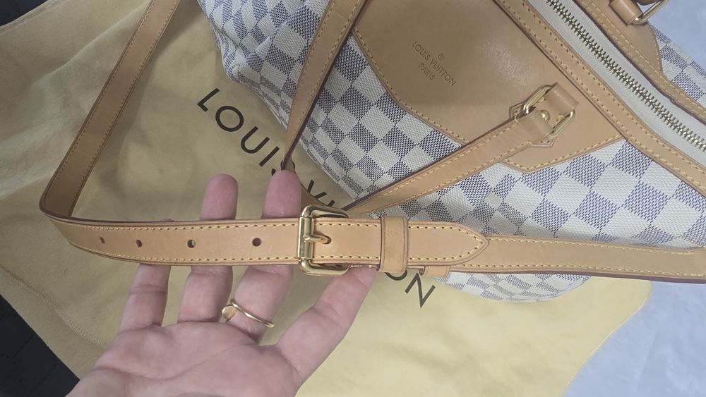 Geanta Louis Vuitton Siracusa MM,Azur Damien Canvas,impecabila,saculet