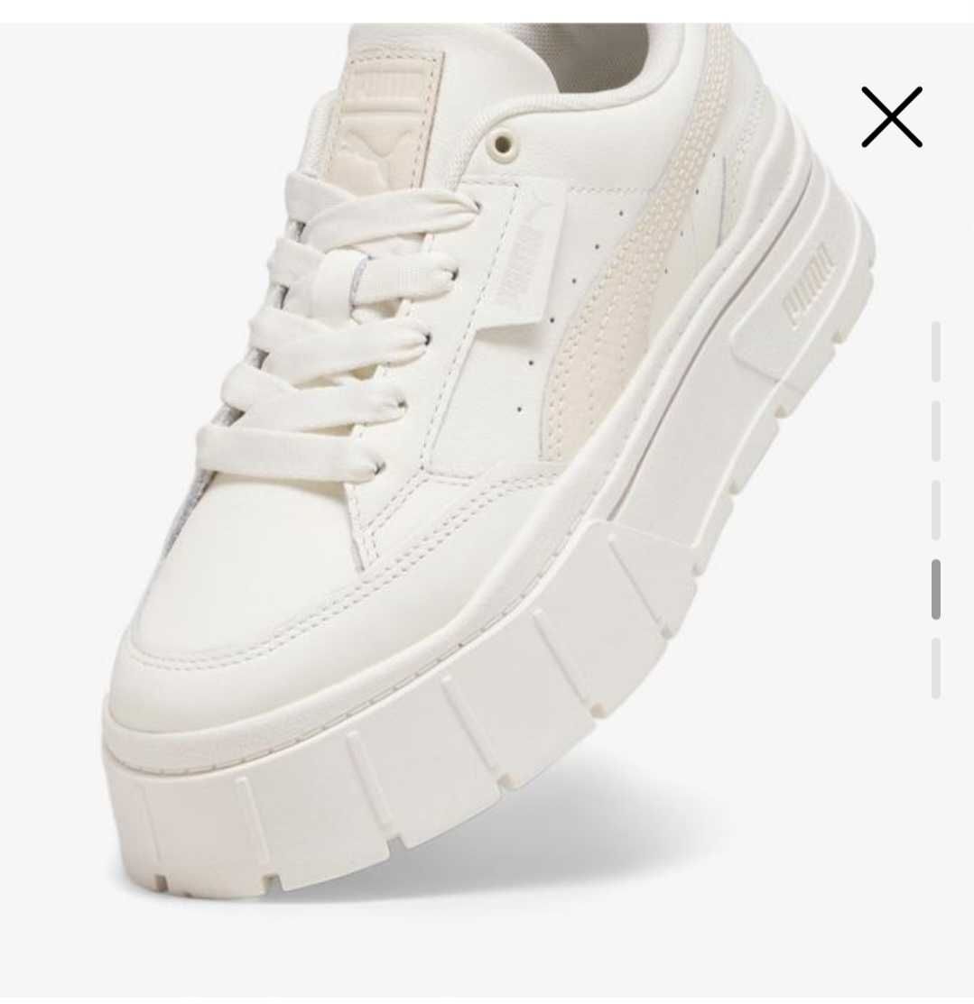 Оригинални дамски Puma бели ,кожени,платформи ,зимни Пуми