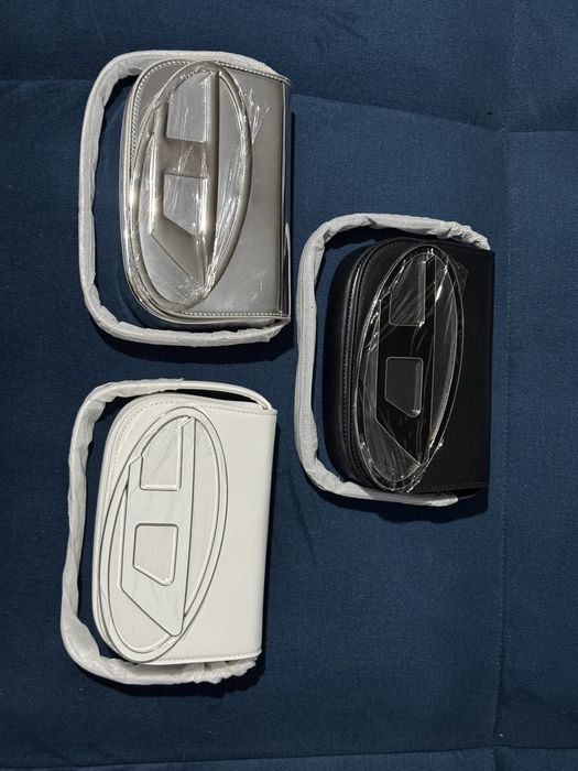 Geanta Diesel 1DR Argintie/Neagra/Alba