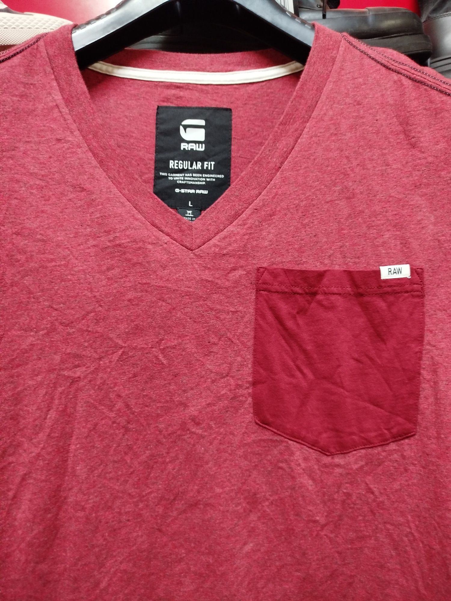 Оригинална НОВА блуза G-star Raw Riban M , L мъжка червена фланела