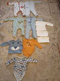 Bluza Next, 4 Salopete, 3 body-uri, 3 camasi, bebe 6-9 luni, marime 74