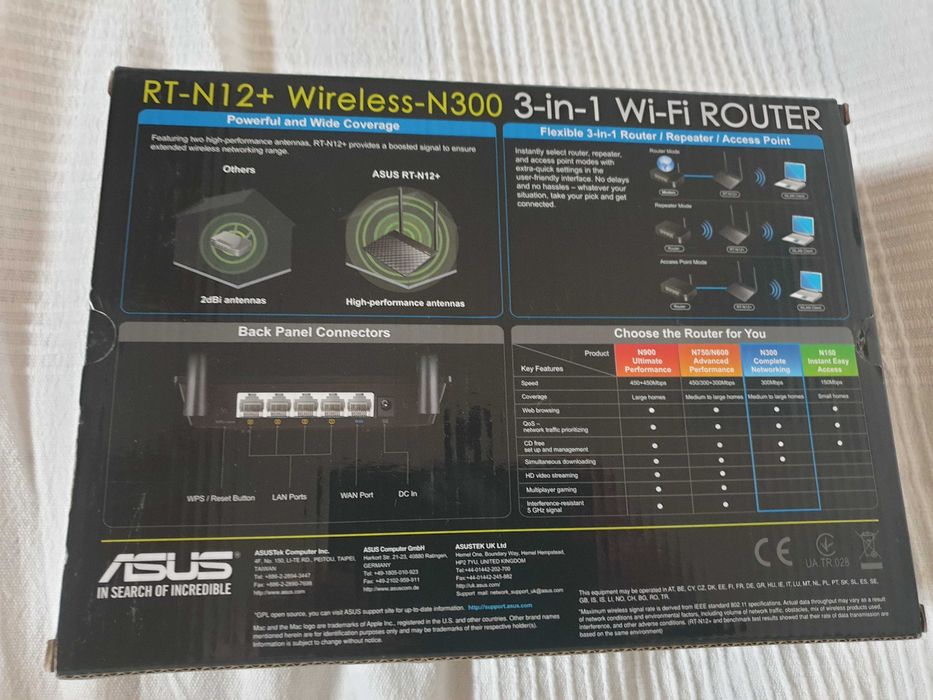 ASUS RT-N12+ Wireless N300 3-in-1 Wi-Fi Router