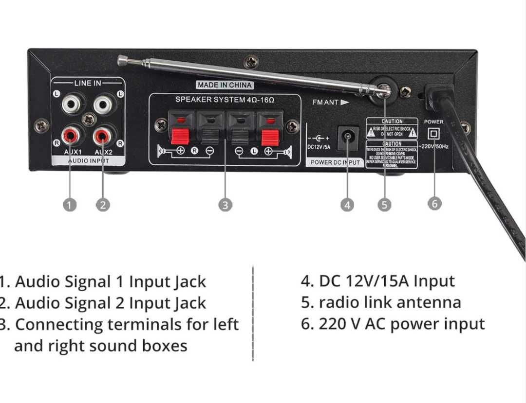 Усилвател BT309A FM USB BT 2CH x 30W RMS