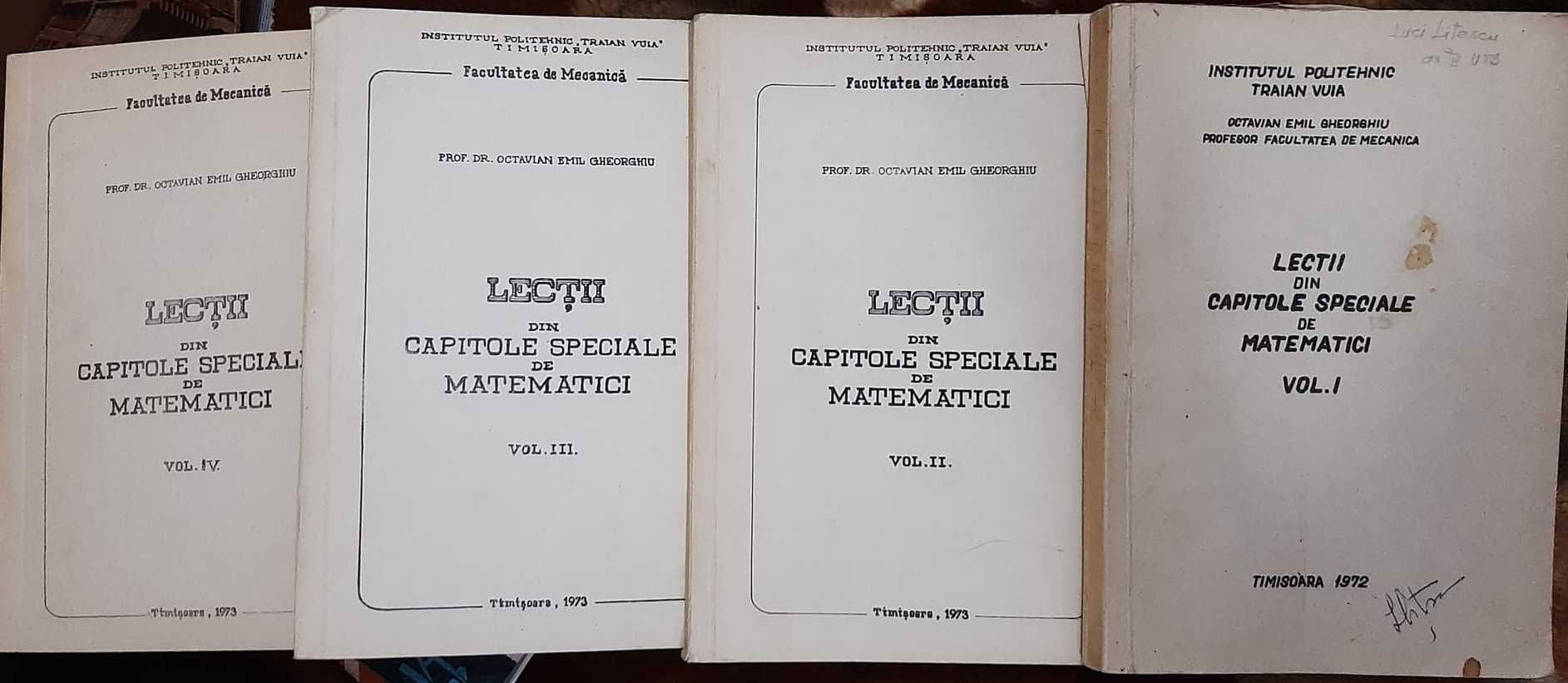 Lectii din capitole speciale de matematici