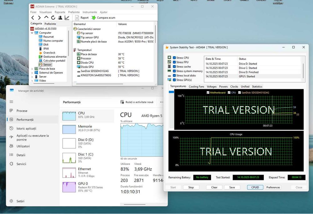 Kit AM4 - Asus Prime A320M-K + AMD Ryzen 5 1600x + RX 570 Nitro+ 8 GB