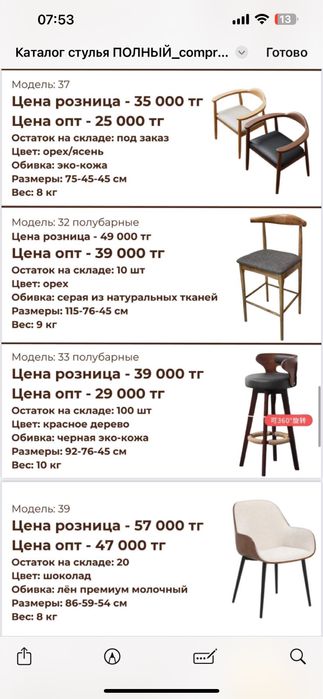 Стулья разные от 21000